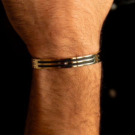 Bracelet homme phebus édouard acier doré et diamant 50300018 – bracelets homme