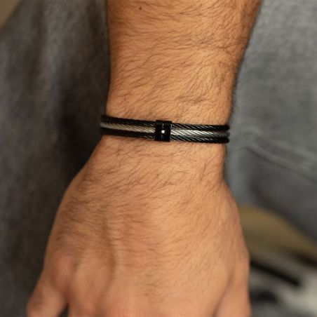 Bracelet cuir homme: bracelet homme cuir tressé & bracelet perlé - bracelet-cuir-homme - edora - 2