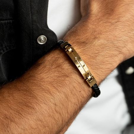 Bracelet cuir homme: bracelet homme cuir tressé & bracelet perlé - bracelet-cuir-homme - edora - 1