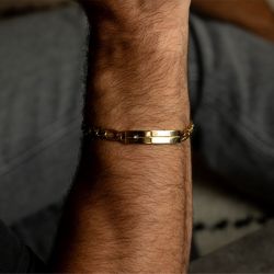 Bracelet homme phebus jacques acier doré  et diamant 50300013 - bracelets-homme - edora - 0