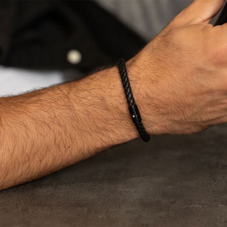 Bracelet cuir homme: bracelet homme cuir tressé & bracelet perlé - bracelet-cuir-homme - edora - 2