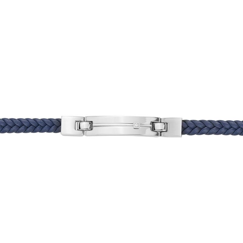 Bracelet homme phebus olivier cuir et diamant 50300010 - bracelet-cuir-homme - edora