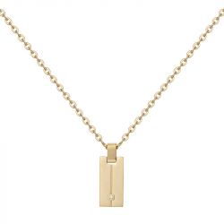 Collier homme phebus jacques acier doré et diamant 50700001 - colliers-homme - edora - 0