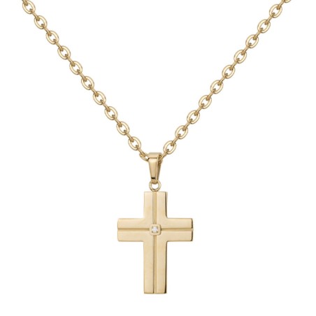 Collier homme phebus laurent acier doré et diamant 50700004 – colliers homme