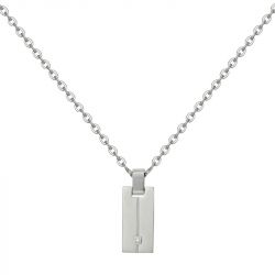 Collier homme phebus olivier acier gris et diamant 50700003 - colliers-homme - edora - 0