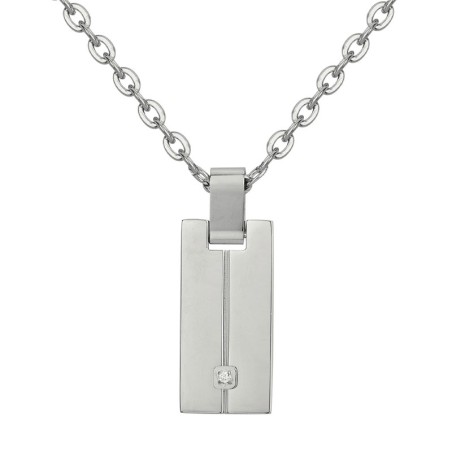 Collier homme phebus olivier acier gris et diamant 50700003 – colliers homme