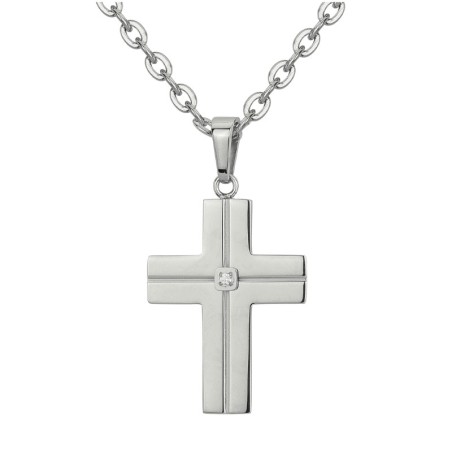 Collier homme phebus philppe acier gris et diamant 50700005 – colliers homme