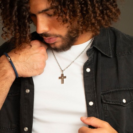 Collier homme phebus philppe acier gris et diamant 50700005 – colliers homme