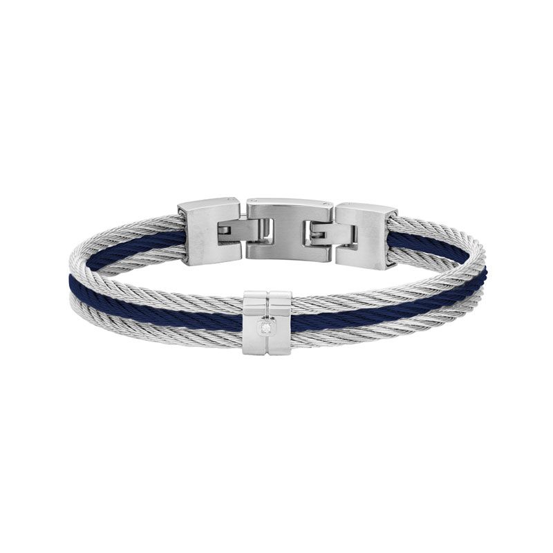 Bracelet homme phebus adrien acier gris et diamant 50300015 - bracelets-homme - edora