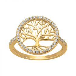 Bague femme arbre de vie EDORA plaqué or et oxydes EDO76100349