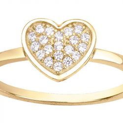 Bague femme cœur edora plaqué or et oxydes edo66100021 - bagues-plaque-or - edora - 1