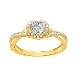 Bague femme cœur edora plaqué or et oxydes edo76100010 - bagues-plaque-or - edora - 0