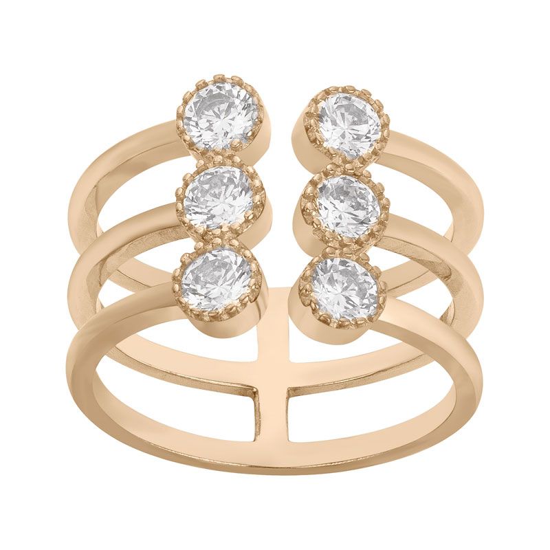 Bague femme edora plaqué or et oxydes edo66100032 - bagues-plaque-or - edora