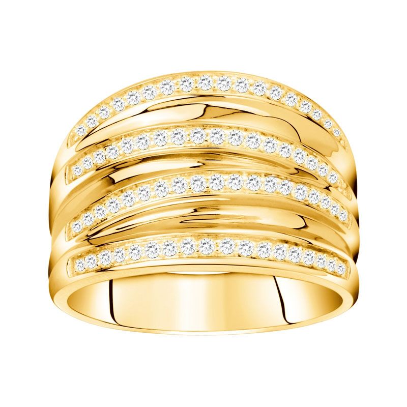 Bague femme edora plaqué or et oxydes edo76100035 - bagues-plaque-or - edora