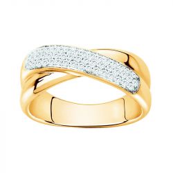 Bague Femme Pavage EDORA Plaqué Or et Oxydes EDO76100015