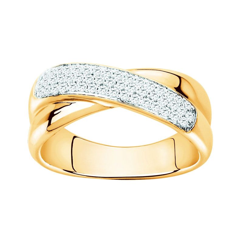 Bague femme pavage edora plaqué or et oxydes edo76100015 - bagues-plaque-or - edora