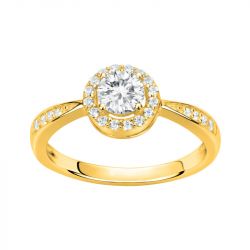 Bague Femme Solitaire EDORA Plaqué Or et Oxydes EDO76100069