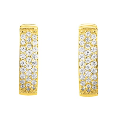 Boucles d'Oreilles Femme Créoles EDORA Plaqué Or et Oxydes EDO66400077