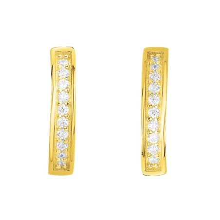 Boucles d'oreilles femme créoles edora plaqué or et oxydes edo66400078 – créole plaqué or