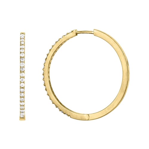 Boucles d'Oreilles Femme Créoles EDORA Plaqué Or et Oxydes EDO66400100