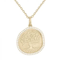 Collier femme arbre de vie edora plaqué or et oxydes edo66700081 - colliers-femme - edora - 1