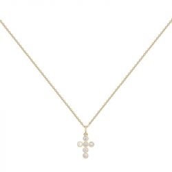 Collier femme croix edora plaqué or et oxyde edo66700091 - colliers-femme - edora - 0
