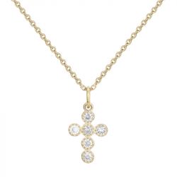 Collier femme croix edora plaqué or et oxyde edo66700091 - colliers-femme - edora - 1