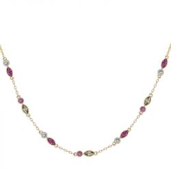 Collier femme multipierres  edora plaqué or et oxydes edo66700088 - colliers-femme - edora - 0