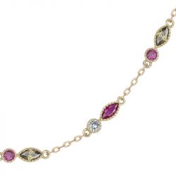 Collier femme multipierres  edora plaqué or et oxydes edo66700088 - colliers-femme - edora - 1