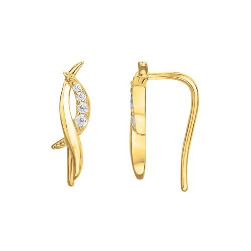 Boucles d'oreilles femme créoles EDORA plaqué or et oxydes EDO76400225