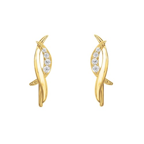 Boucles d'oreilles femme créoles EDORA plaqué or et oxydes EDO76400225