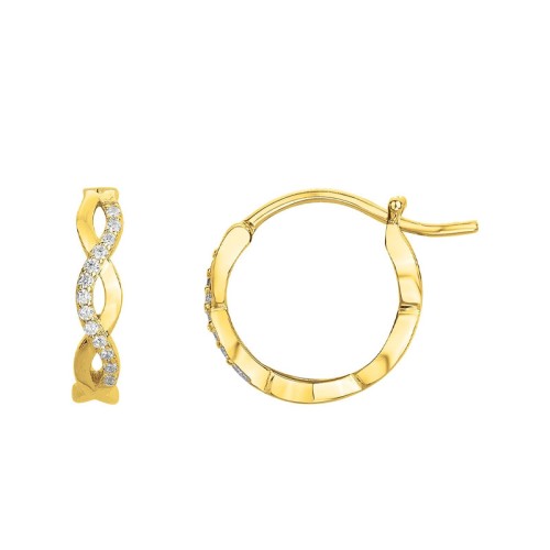 Boucles d'oreilles femme créoles EDORA plaqué or et oxydes EDO76400227