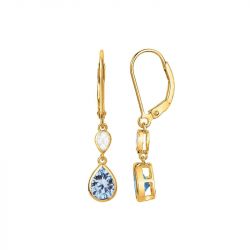 Boucles d'oreilles femme pendante edora plaqué or et oxydes edo76400147 - boucles-d-oreilles-plaque-or - edora - 0