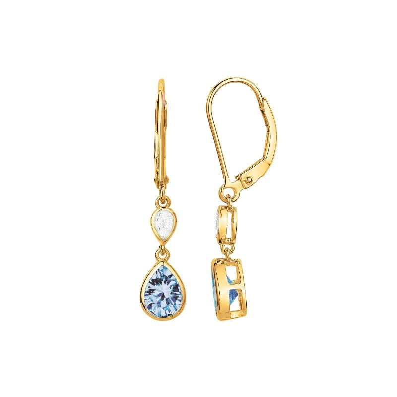 Boucles d'oreilles femme pendante edora plaqué or et oxydes edo76400147 - boucles-d-oreilles-plaque-or - edora