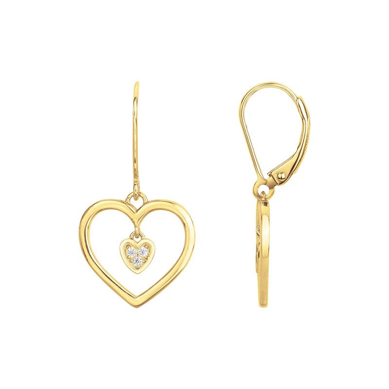 Boucles d'oreilles femme pendantes cœurs edora plaqué or et oxydes edo76400239 - boucles-d-oreilles-plaque-or - edora