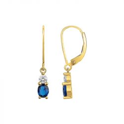 Boucles d'oreilles femme pendantes edora plaqué or et oxydes edo76400178 - boucles-d-oreilles-plaque-or - edora - 0