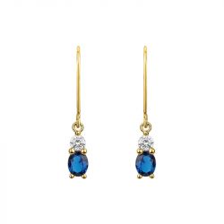 Boucles d'oreilles femme pendantes edora plaqué or et oxydes edo76400178 - boucles-d-oreilles-plaque-or - edora - 1