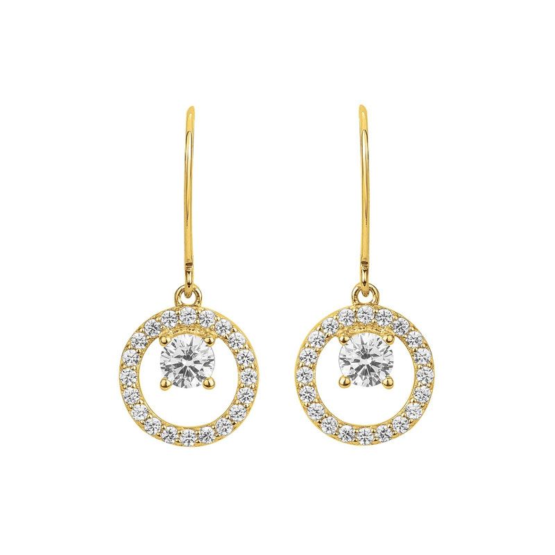 Boucles d'oreilles femme pendantes edora plaqué or et oxydes edo76400219 - boucles-d-oreilles-plaque-or - edora