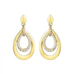 Boucles d'oreilles femme pendantes edora plaqué or et oxydes edo76400237 - boucles-d-oreilles-plaque-or - edora - 1