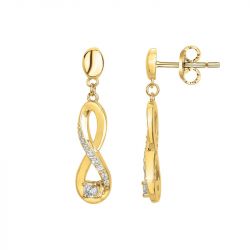 Boucles d'oreilles femme pendantes infini edora plaqué or et oxydes edo76400202 - boucles-d-oreilles-plaque-or - edora - 0