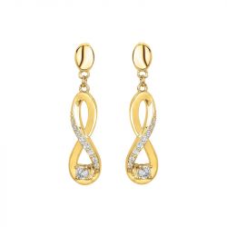 Boucles d'oreilles femme pendantes infini edora plaqué or et oxydes edo76400202 - boucles-d-oreilles-plaque-or - edora - 1