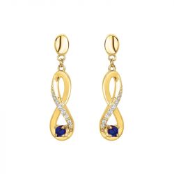 Boucles d'oreilles femme pendantes infini edora plaqué or et oxydes edo76400204 - boucles-d-oreilles-plaque-or - edora - 1