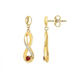 Boucles d'oreilles femme pendantes infini edora plaqué or et oxydes edo76400205 - boucles-d-oreilles-plaque-or - edora - 0