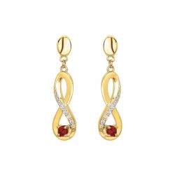 Boucles d'oreilles femme pendantes infini edora plaqué or et oxydes edo76400205 - boucles-d-oreilles-plaque-or - edora - 2