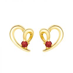 Boucles d'oreilles femme puces cœurs edora plaqué or edo76400207 - boucles-d-oreilles-plaque-or - edora - 1