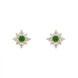 Boucles d'oreilles femme puces edora plaqué or et oxydes  edo76400210 - boucles-d-oreilles-plaque-or - edora - 1