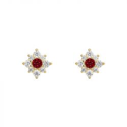 Boucles d'oreilles femme puces edora plaqué or et oxydes  edo76400212 - boucles-d-oreilles-plaque-or - edora - 1