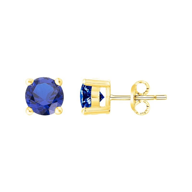 Boucles d'oreilles femme puces edora plaqué or et oxydes bleus edo76400166 - boucles-d-oreilles-plaque-or - edora