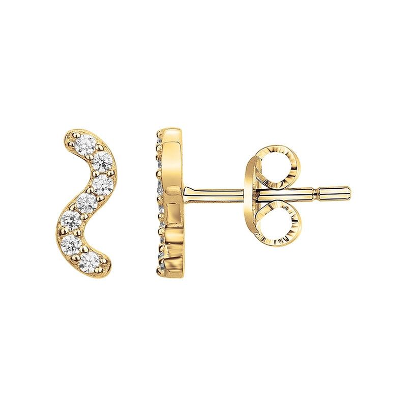 Boucles d'oreilles femme puces edora plaqué or et oxydes edo76400168 - boucles-d-oreilles-plaque-or - edora