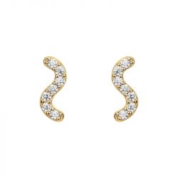 Boucles d'oreilles femme puces edora plaqué or et oxydes edo76400168 - boucles-d-oreilles-plaque-or - edora - 1